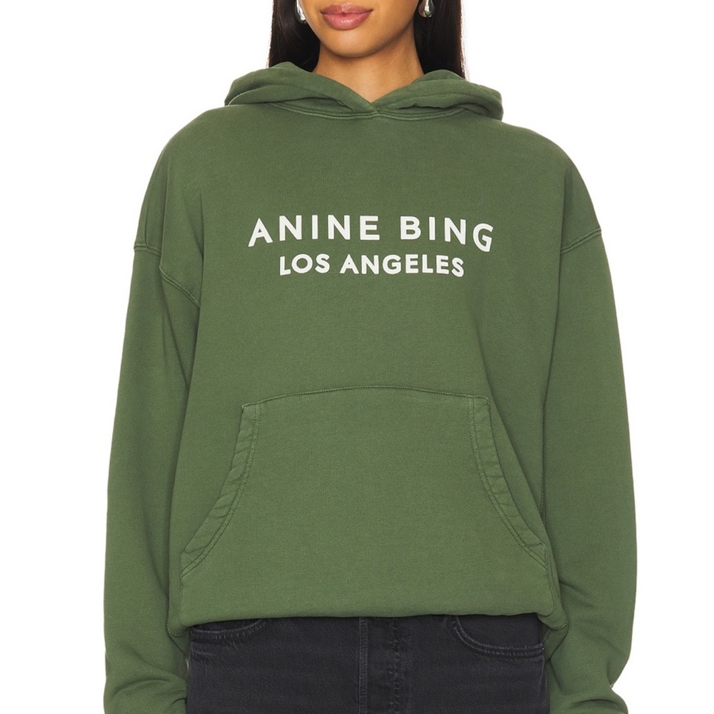 Anine Bing Alto Hoodie in Dark Olive (Medium)